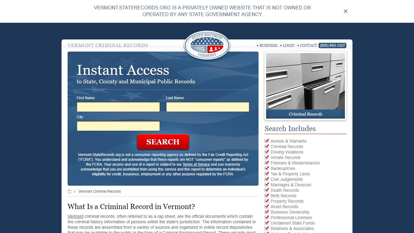 Vermont Criminal Records | StateRecords.org